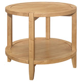  Coaster Furniture Camillo 709698-S3 3-piece Round Coffee and End Table Set - Maple IMAGE 7