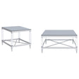  Coaster Furniture Lindley 709728-S2 2-piece Square Coffee and End Table Set - Chrome IMAGE 1