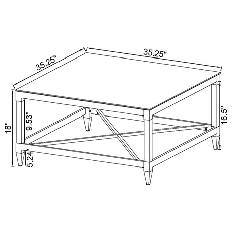  Coaster Furniture Lindley 709728-S2 2-piece Square Coffee and End Table Set - Chrome IMAGE 10