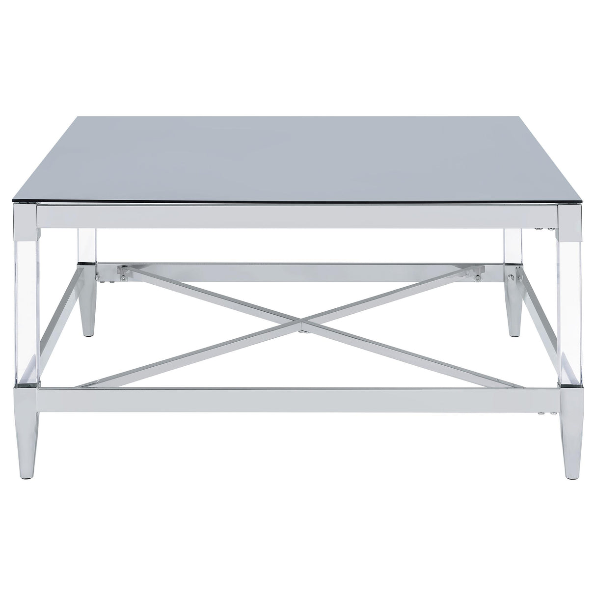  Coaster Furniture Lindley 709728-S2 2-piece Square Coffee and End Table Set - Chrome IMAGE 3