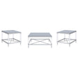  Coaster Furniture Lindley 709728-S3 3-piece Square Coffee and End Table Set - Chrome IMAGE 1