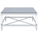  Coaster Furniture Lindley 709728-S3 3-piece Square Coffee and End Table Set - Chrome IMAGE 3