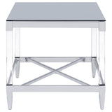  Coaster Furniture Lindley 709728-S3 3-piece Square Coffee and End Table Set - Chrome IMAGE 4