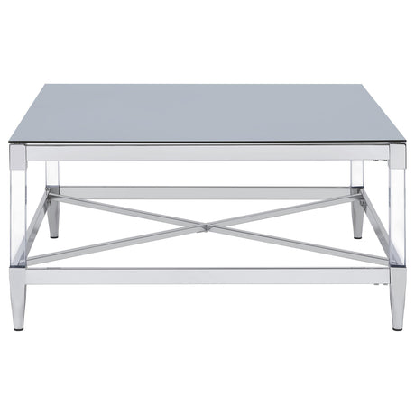  Coaster Furniture Lindley 709728-S3 3-piece Square Coffee and End Table Set - Chrome IMAGE 5