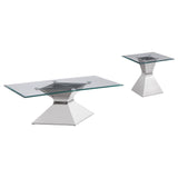  Coaster Furniture Jenny 710208-S2 2-piece Rectangular Coffee and End Table Set - Chrome IMAGE 1