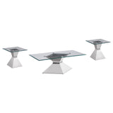  Coaster Furniture Jenny 710208-S3 3-piece Rectangular Coffee and End Table Set - Chrome IMAGE 1