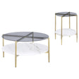  Coaster Furniture Jonelle 710338-S2 2-piece Round Coffee and End Table Set - Gold IMAGE 1