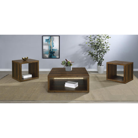  Coaster Furniture Frisco 710508-S3 3-piece Coffee and End Table Set - Dark Pine IMAGE 2