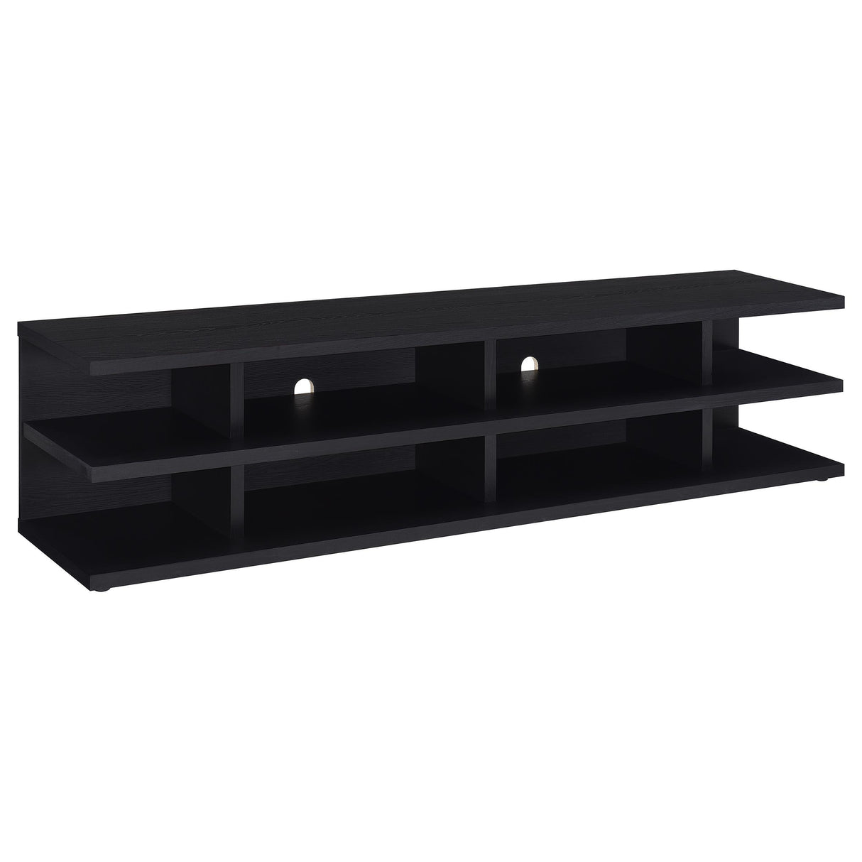  Coaster Furniture Cartmill 710533 78-inch 2-tier TV Stand Media Console - Black IMAGE 1
