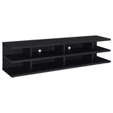  Coaster Furniture Cartmill 710533 78-inch 2-tier TV Stand Media Console - Black IMAGE 1