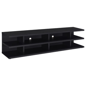  Coaster Furniture Cartmill 710533 78-inch 2-tier TV Stand Media Console - Black IMAGE 1