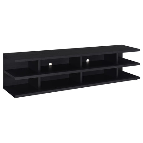  Coaster Furniture Cartmill 710533 78-inch 2-tier TV Stand Media Console - Black IMAGE 1