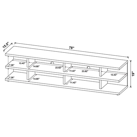  Coaster Furniture Cartmill 710533 78-inch 2-tier TV Stand Media Console - Black IMAGE 10