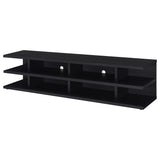  Coaster Furniture Cartmill 710533 78-inch 2-tier TV Stand Media Console - Black IMAGE 3