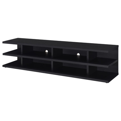  Coaster Furniture Cartmill 710533 78-inch 2-tier TV Stand Media Console - Black IMAGE 3