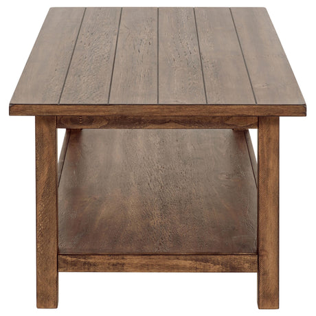  Coaster Furniture Payne 710548-S2 2-piece Coffee and 1-drawer End Table Set - Brown IMAGE 3
