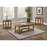  Coaster Furniture Payne 710548-S3A 3-piece Coffee and End Table Set - Distressed Brown IMAGE 2