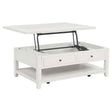  Coaster Furniture Payne 710555 48-inch Mobile Lift Top Coffee Table - Distressed White IMAGE 1