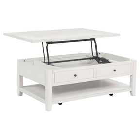  Coaster Furniture Payne 710555 48-inch Mobile Lift Top Coffee Table - Distressed White IMAGE 1