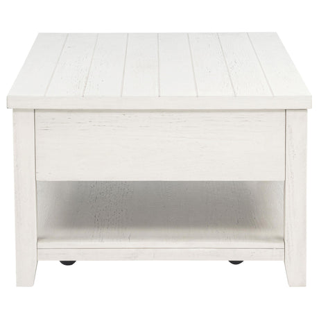  Coaster Furniture Payne 710555 48-inch Mobile Lift Top Coffee Table - Distressed White IMAGE 3