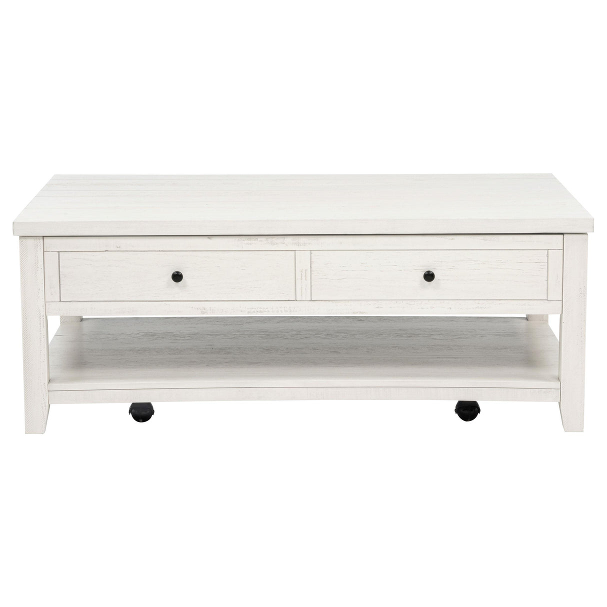  Coaster Furniture Payne 710555 48-inch Mobile Lift Top Coffee Table - Distressed White IMAGE 4