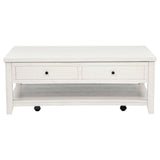  Coaster Furniture Payne 710555 48-inch Mobile Lift Top Coffee Table - Distressed White IMAGE 4