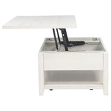  Coaster Furniture Payne 710555 48-inch Mobile Lift Top Coffee Table - Distressed White IMAGE 5
