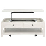  Coaster Furniture Payne 710555 48-inch Mobile Lift Top Coffee Table - Distressed White IMAGE 7