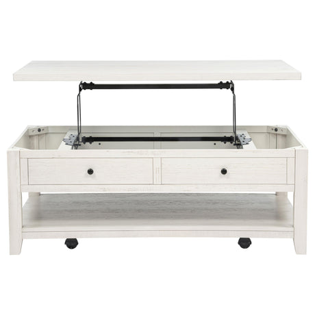  Coaster Furniture Payne 710555 48-inch Mobile Lift Top Coffee Table - Distressed White IMAGE 7