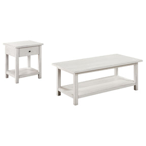  Coaster Furniture Payne 710558-S2 2-piece Coffee and 1-drawer End Table Set - White IMAGE 1