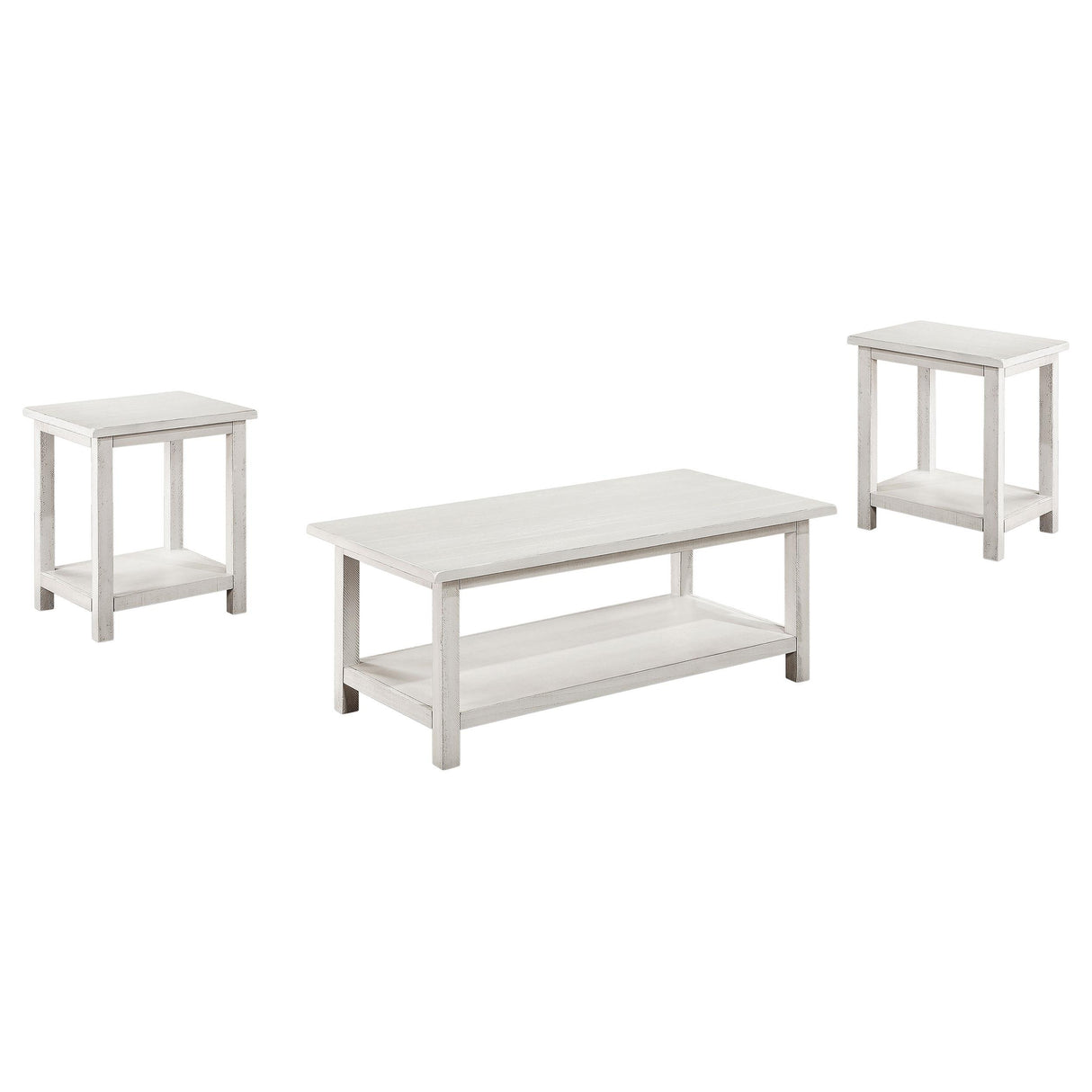  Coaster Furniture Payne 710558-S3A 3-piece Coffee and End Table Set - Distressed White IMAGE 1