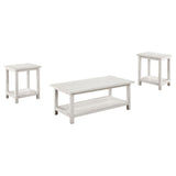  Coaster Furniture Payne 710558-S3A 3-piece Coffee and End Table Set - Distressed White IMAGE 1