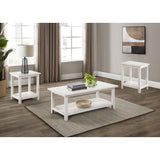  Coaster Furniture Payne 710558-S3A 3-piece Coffee and End Table Set - Distressed White IMAGE 2