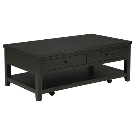  Coaster Furniture Payne 710565 48-inch Mobile Lift Top Coffee Table - Distressed Java IMAGE 1