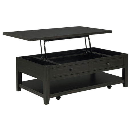  Coaster Furniture Payne 710565 48-inch Mobile Lift Top Coffee Table - Distressed Java IMAGE 2