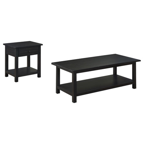  Coaster Furniture Payne 710568-S2 2-piece Coffee and 1-drawer End Table Set - Java IMAGE 1