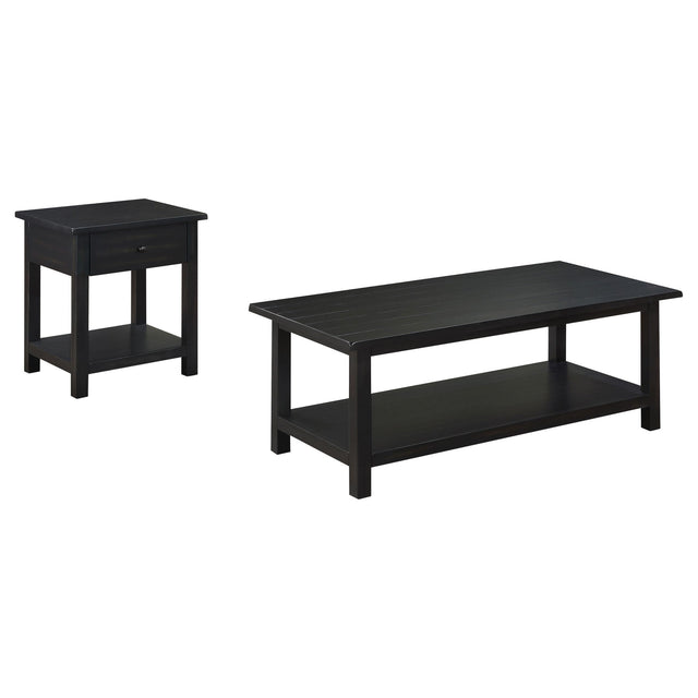  Coaster Furniture Payne 710568-S2 2-piece Coffee and 1-drawer End Table Set - Java IMAGE 1