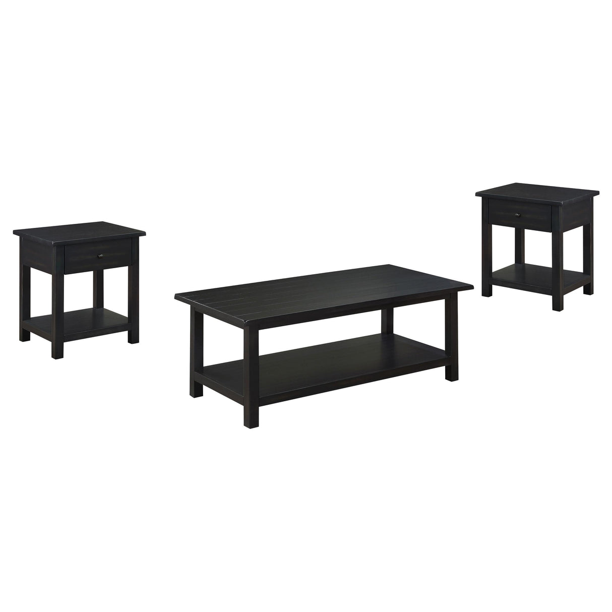  Coaster Furniture Payne 710568-S3 3-piece Coffee and 1-drawer End Table Set - Java IMAGE 1