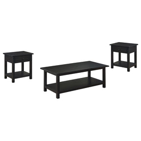  Coaster Furniture Payne 710568-S3 3-piece Coffee and 1-drawer End Table Set - Java IMAGE 1