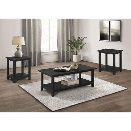  Coaster Furniture Payne 710568-S3A 3-piece Coffee and End Table Set - Distressed Java IMAGE 2