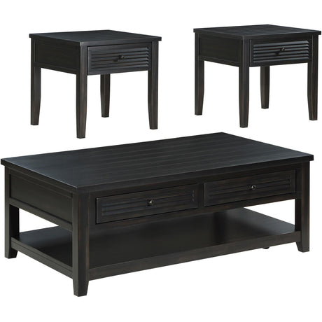  Coaster Furniture Concord 710578-S3 3-piece Coffee and End Table Set - Distressed Java IMAGE 2