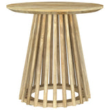  Coaster Furniture Touhy 710607 Round Solid Wood Side Table - Natural Mango IMAGE 1