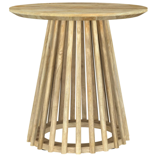  Coaster Furniture Touhy 710607 Round Solid Wood Side Table - Natural Mango IMAGE 1