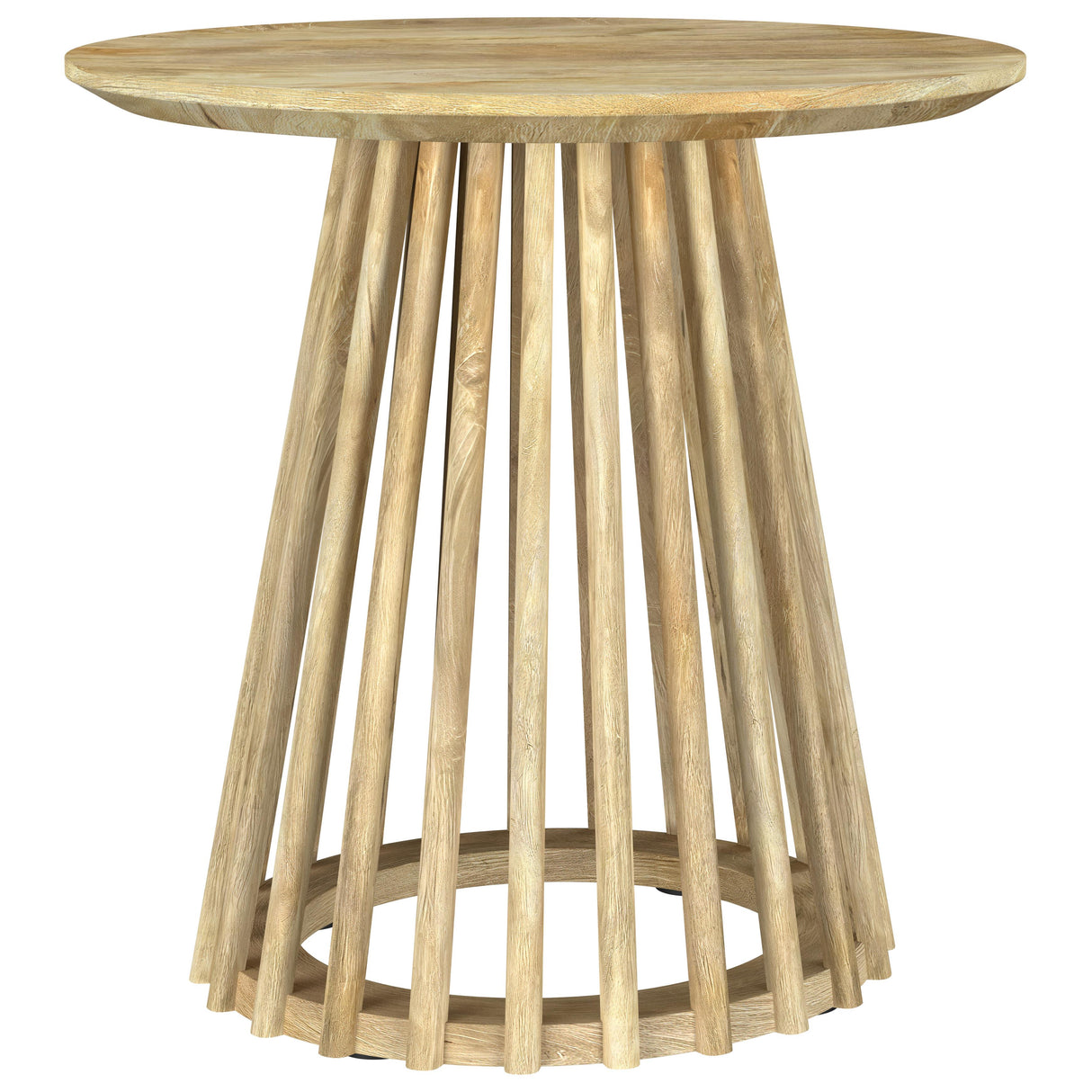  Coaster Furniture Touhy 710607 Round Solid Wood Side Table - Natural Mango IMAGE 2