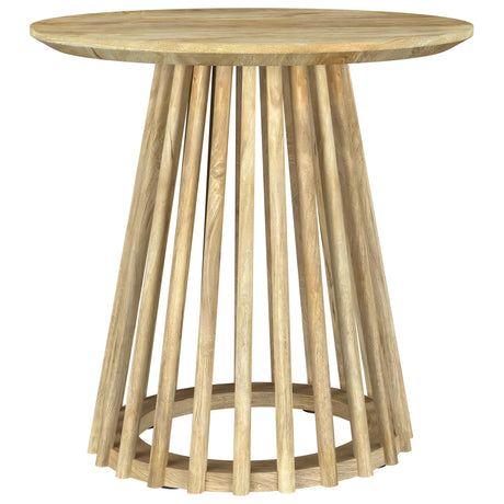  Coaster Furniture Touhy 710607 Round Solid Wood Side Table - Natural Mango IMAGE 2