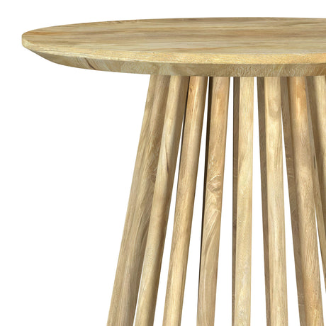  Coaster Furniture Touhy 710607 Round Solid Wood Side Table - Natural Mango IMAGE 5