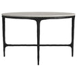  Coaster Furniture Hermas 710738 Round Genuine Marble Top Metal Coffee Table - White IMAGE 1