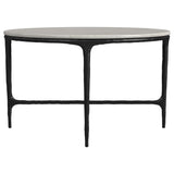 Coaster Furniture Hermas 710738 Round Genuine Marble Top Metal Coffee Table - White IMAGE 1