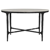  Coaster Furniture Hermas 710738 Round Genuine Marble Top Metal Coffee Table - White IMAGE 2