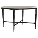  Coaster Furniture Hermas 710738 Round Genuine Marble Top Metal Coffee Table - White IMAGE 3